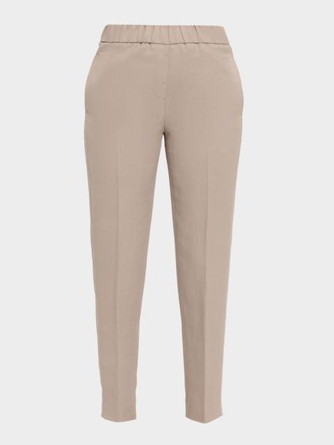 PESERICO Cropped Slim-Fit Pants