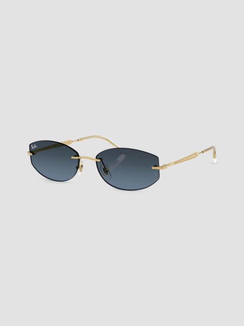 Ray-Ban Women's RB3792 55MM Oval Sunglasses - Blue Gold