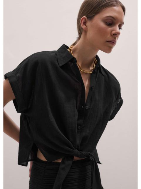 ME+EM Tie Front Beach Shirt