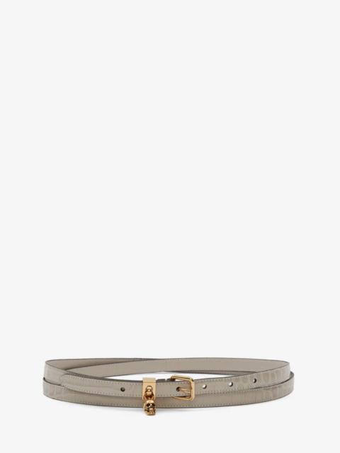 Alexander McQueen Pave Skull Double Belt in Grey