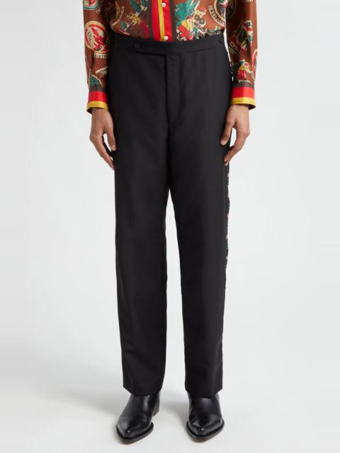 BODE Crystal Wool & Mohair Tuxedo Trousers