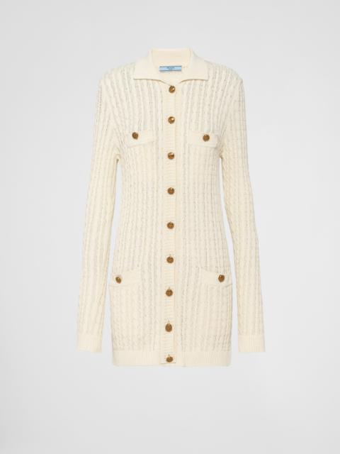 Cable-knit cotton mini-dress