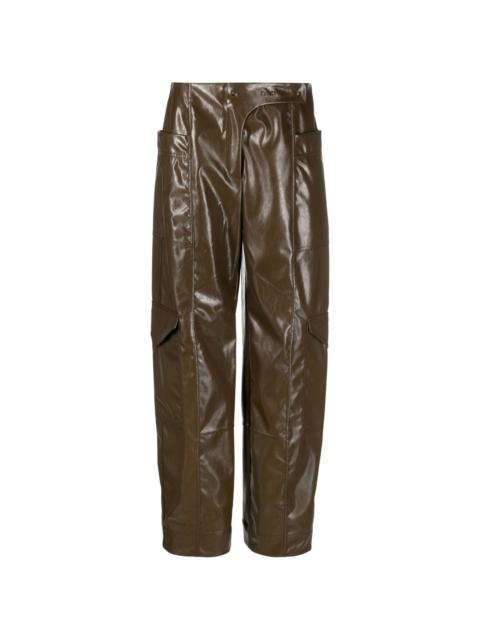 glossy faux-leather trousers