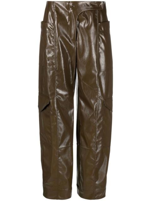 glossy faux-leather trousers