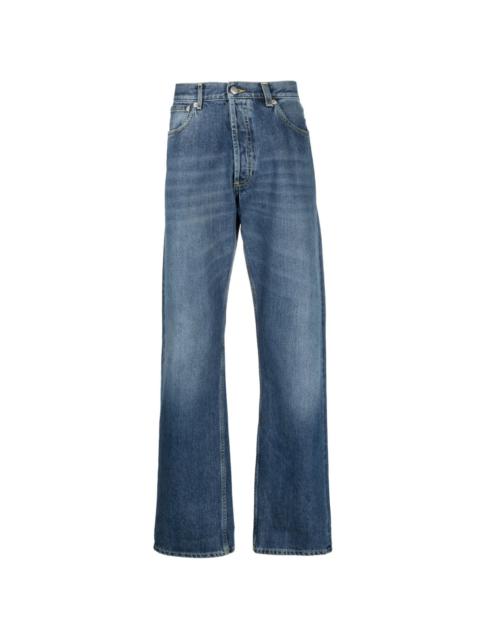 appliqué-detail straight-leg jeans