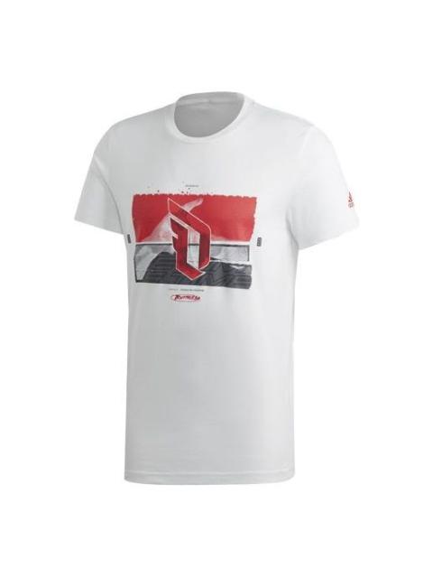 adidas Pattern Printing Short Sleeve White GD6598