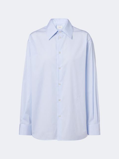 SAINT LAURENT Cassandre pinstripe cotton shirt