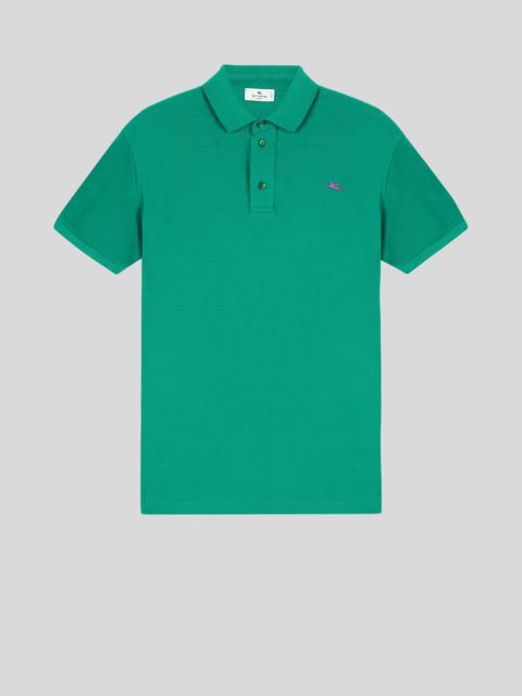 Etro PIQUET POLO SHIRT WITH EMBROIDERED PEGASO