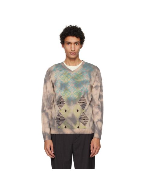 Kiko Kostadinov Taupe Hatha V-Neck Knit Sweater