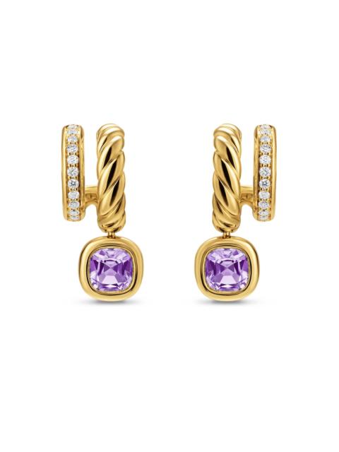 DAVID YURMAN Women's DY Mercer Color Two Row Drop Earrings in 18K Yellow Gold - Amethyst