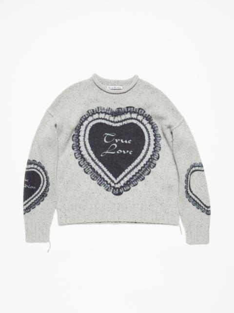 Printed wool blend jumper - Light grey