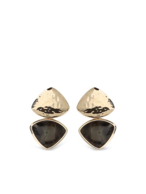 self-portrait mottled enamel-detail earrings