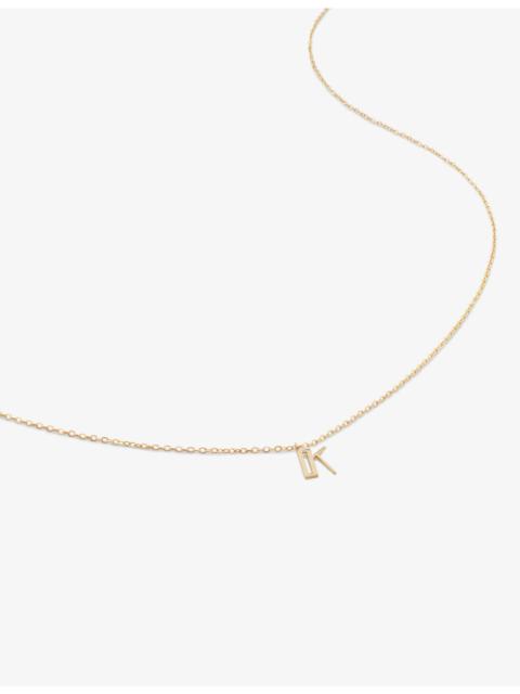 MONICA VINADER Small letter K 14ct yellow-gold pendant necklace