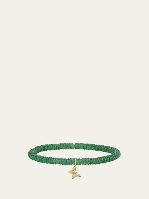 SYDNEY EVAN 14K Diamond Butterfly on Aventurine Bracelet