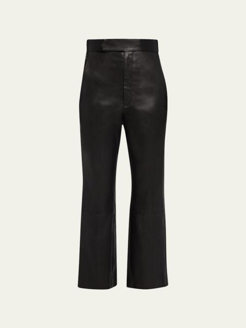 MARIA McMANUS High Waist Crop Leather Pants