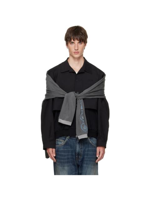 We11done Black Layered Blouson Jacket