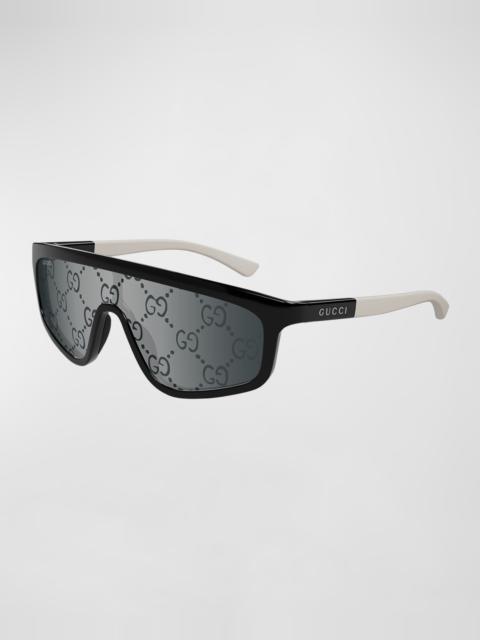 Men's GG Monogram Shield Sunglasses