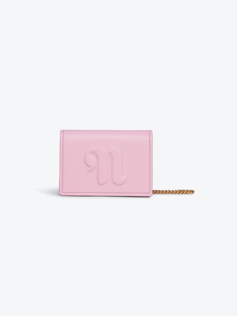 Nanushka THE CONCERTINA MINI - Alt-nappa chain-trimmed cardholder - Pink