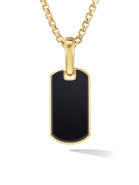 DAVID YURMAN Men's Chevron Tag in 18K Yellow Gold - Black Onyx