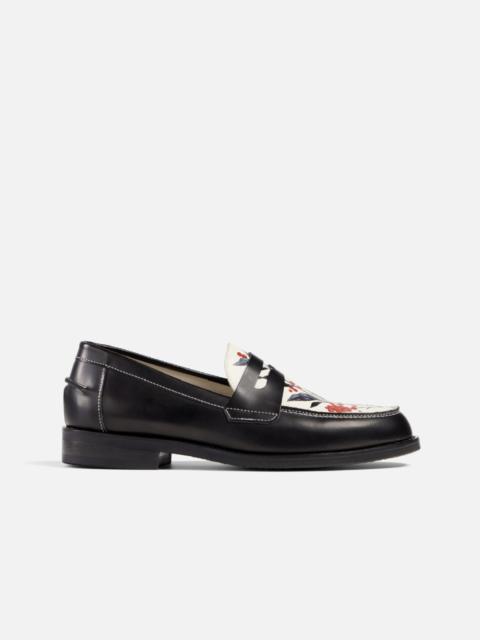 DUKE + DEXTER Wilde Hand-Painted Berry Penny Loafer - Women's