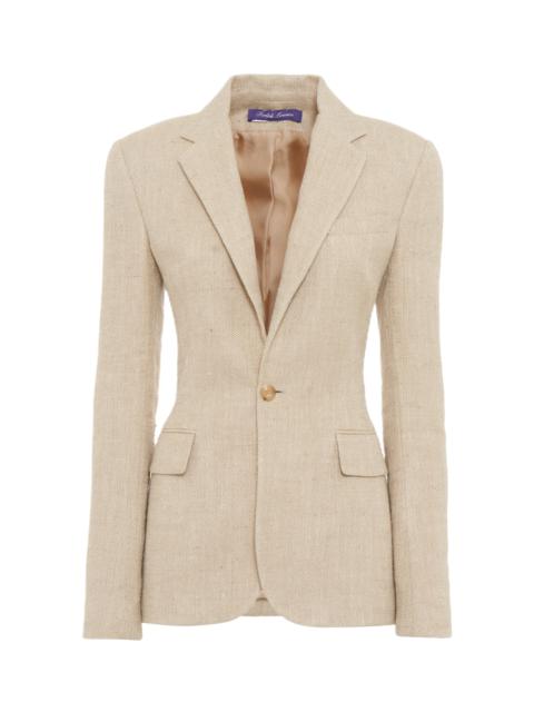 Safia Textured Linen Blazer tan