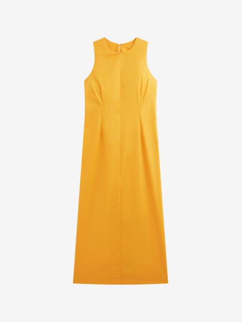 The Frankie Shop Carinola Poplin Open Back Midi Dress - Orange