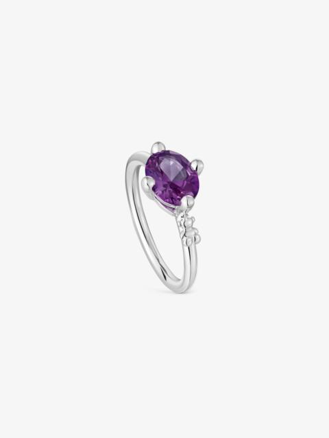 TOUS Small silver Ring with lab-grown lilac sapphire TOUS Color LGG