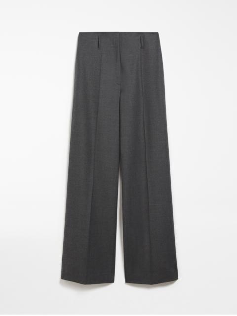 Wide-fit, stretch-wool trousers