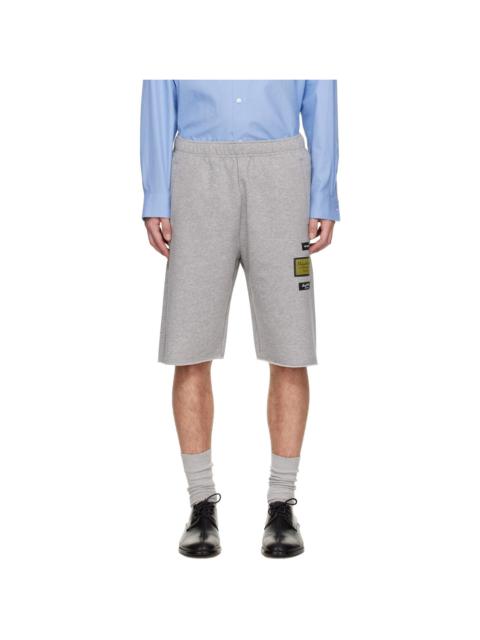 MM6 Maison Margiela Gray Logo Patch Shorts