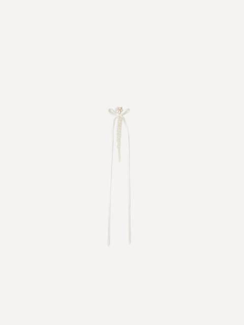 Simone Rocha Slim Bow Ribbon Pearl Drop Earrings