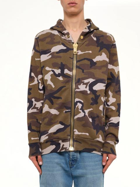Palm Angels Maxi Zip Hoodie in Camo