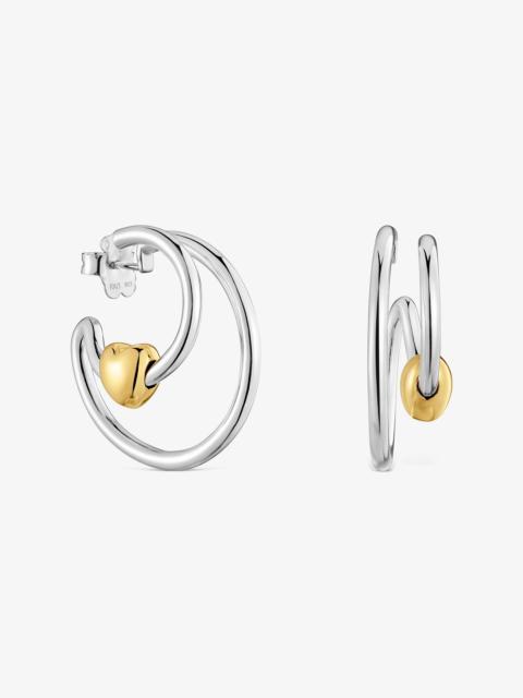 TOUS Two-tone heart-motif Double hoop earrings TOUS Flechazo