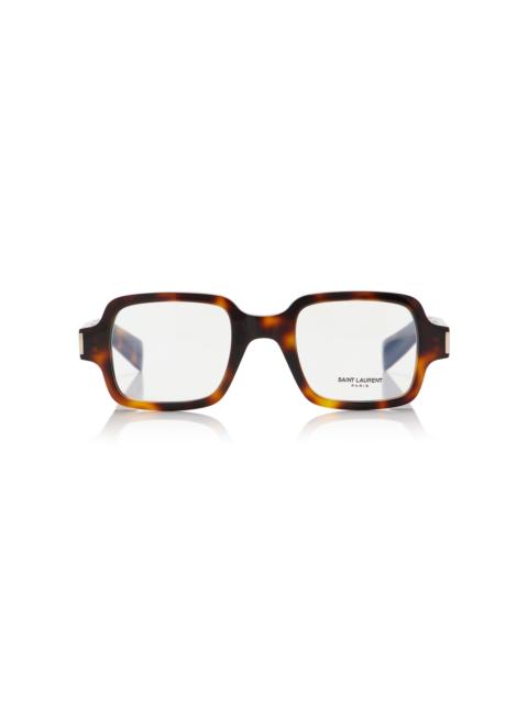 SAINT LAURENT Square-Frame Tortoiseshell Acetate Glasses brown