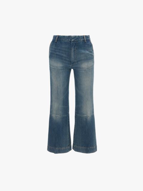 Victoria Beckham Cropped Kick Jean In Indigrey Wash