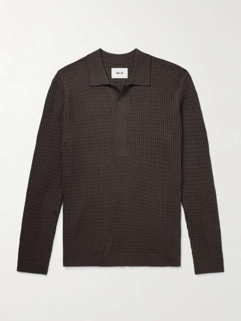 Huxley 6659 Slim-Fit Waffle-Knit Wool-Blend Polo Shirt