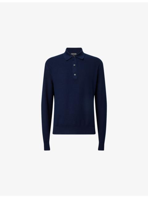 Piquet-Knit Silk and Cotton-Blend Polo Shirt