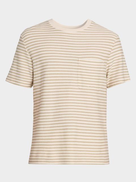 FRAME Men's Striped Ribbed Cotton T-Shirt