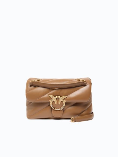 PINKO LOVE BAG PUFF MEDIUM CROSSBODY BAG IN QUILTED NAPPA LEATHER WITH JEWEL BUCKLE