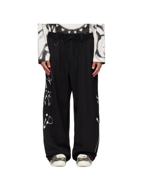 Y-3 Black Chito Edition Graphic Wide Wool Trousers
