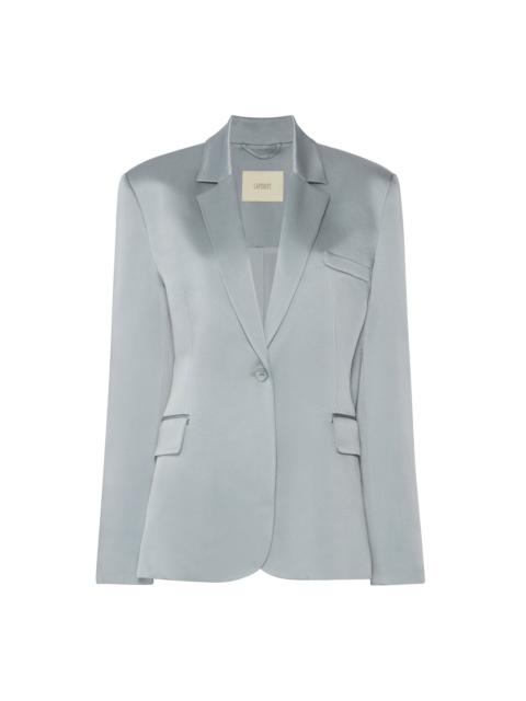 LAPOINTE Satin Broad Shoulder Blazer