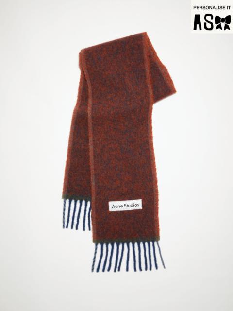 Wool mohair scarf - Narrow - Aubergine blue