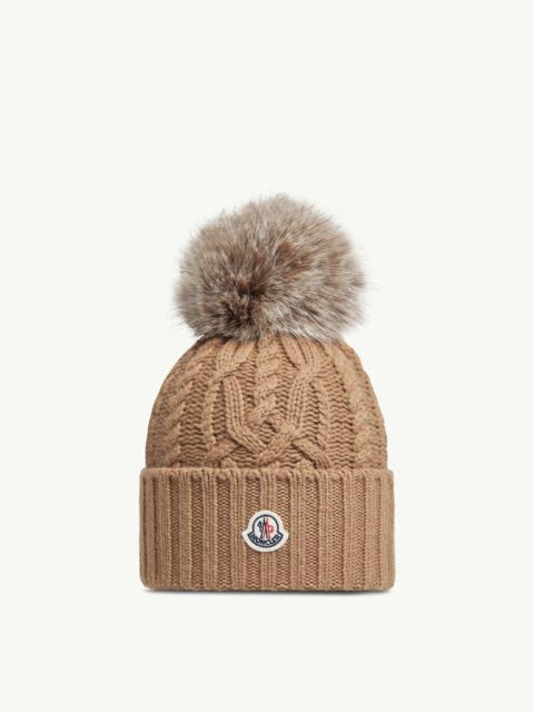 Moncler Wool & Cashmere Blend Beanie with Pom Pom