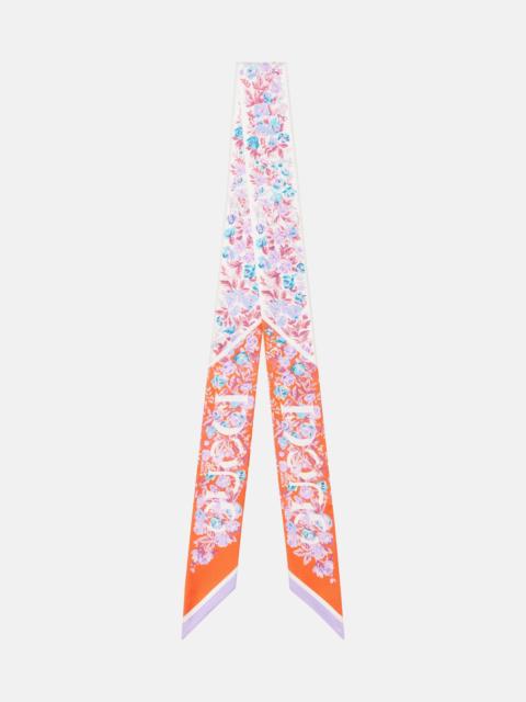 Printed silk twill scarf