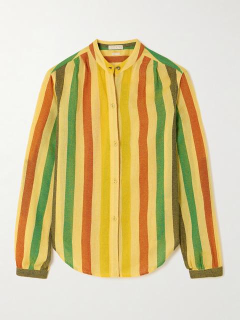 SUZIE KONDI Koubi Striped Cotton-gauze Shirt