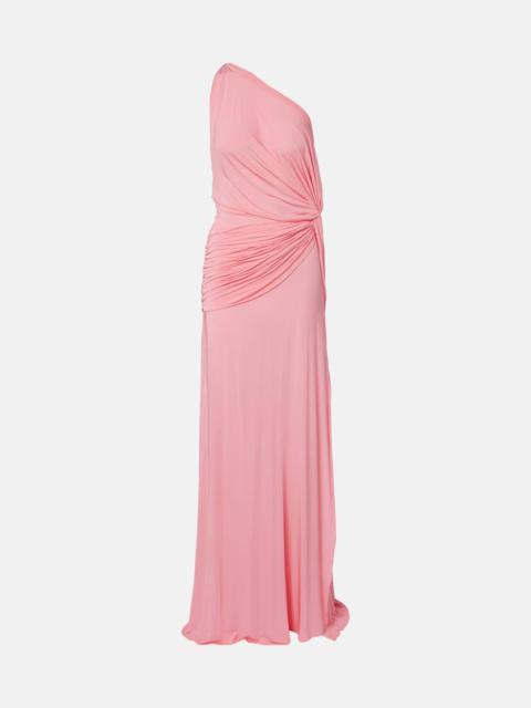 ALEX PERRY Gathered one-shoulder jersey gown