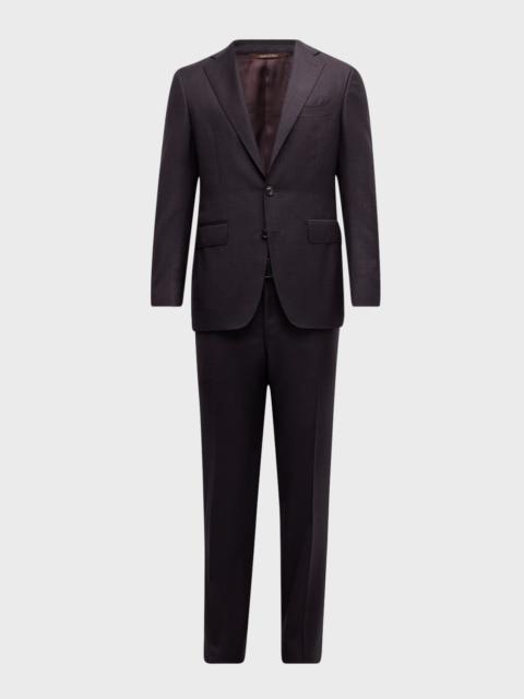 Canali Men's Tonal Check 130s Wool Suit
