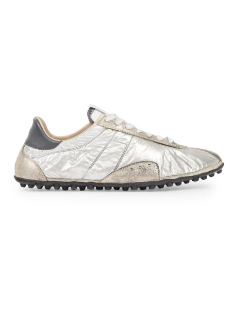 Maison Margiela Women's Metallic Low-Top Sprinter Sneakers - Silver White Natural