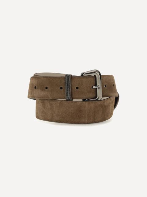 Brunello Cucinelli Suede Belt with jewelry detail
