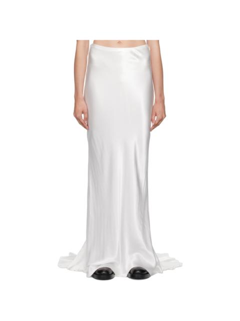 White Madeleen X-Long Flared Maxi Skirt