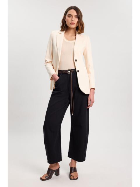 KAREN MILLEN Denim Belted Barrel Leg Jean
